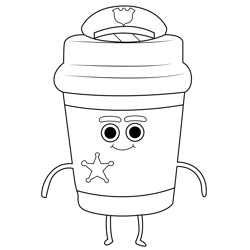 Coffee Cop The Amazing World of Gumball Free Coloring Page for Kids