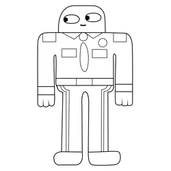 Green security guard The Amazing World of Gumball Free Coloring Page for Kids