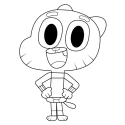 Gumball Tristopher Watterson The Amazing World of Gumball Free Coloring Page for Kids