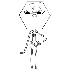 Hexagon lady The Amazing World of Gumball Free Coloring Page for Kids