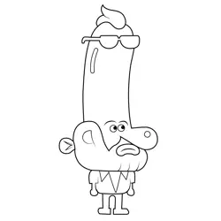 Hot Dog Guy lookalike The Amazing World of Gumball Free Coloring Page for Kids