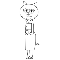 Mary Senicourt The Amazing World of Gumball Free Coloring Page for Kids