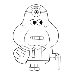 Old doctor The Amazing World of Gumball Free Coloring Page for Kids
