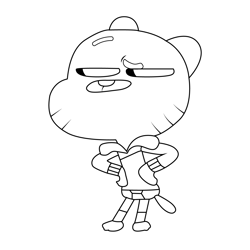 Zach The Amazing World of Gumball Free Coloring Page for Kids