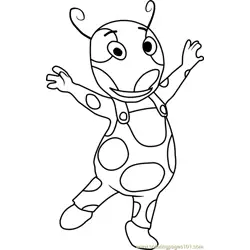 Uniqua Dancing Free Coloring Page for Kids