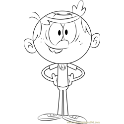 Lincoln Loud Free Coloring Page for Kids