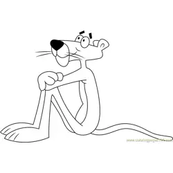 Pink Panther Looking Up Free Coloring Page for Kids