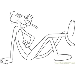 Pink Panther Sitting Down Free Coloring Page for Kids