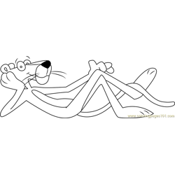 Pink Panther Sleeping Free Coloring Page for Kids