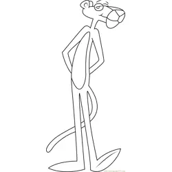 Pink Panther Standing Free Coloring Page for Kids