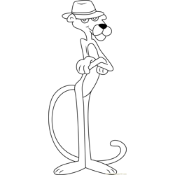 Pink Panther wear Hat Free Coloring Page for Kids
