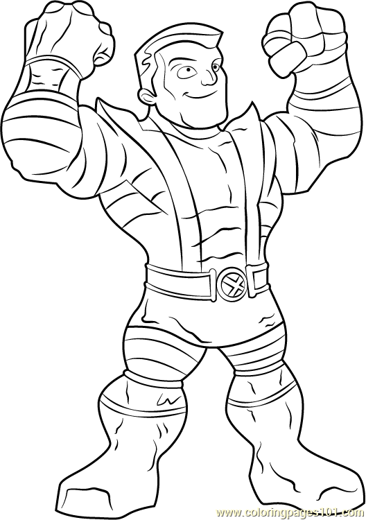 coloring colossus super hero squad cartoon coloringpages101 printable