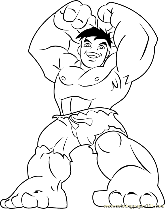 Hulk Coloring Page for Kids - Free The Super Hero Squad Show Printable