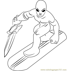 Dark Surfer Free Coloring Page for Kids