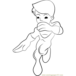 Human Torch Free Coloring Page for Kids