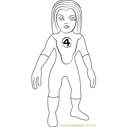 Invisible Woman Free Coloring Page for Kids