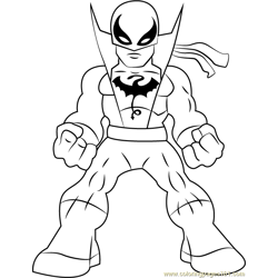 Iron Fist Free Coloring Page for Kids