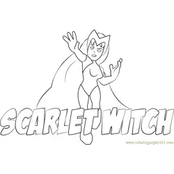 Scarlet Witch Free Coloring Page for Kids