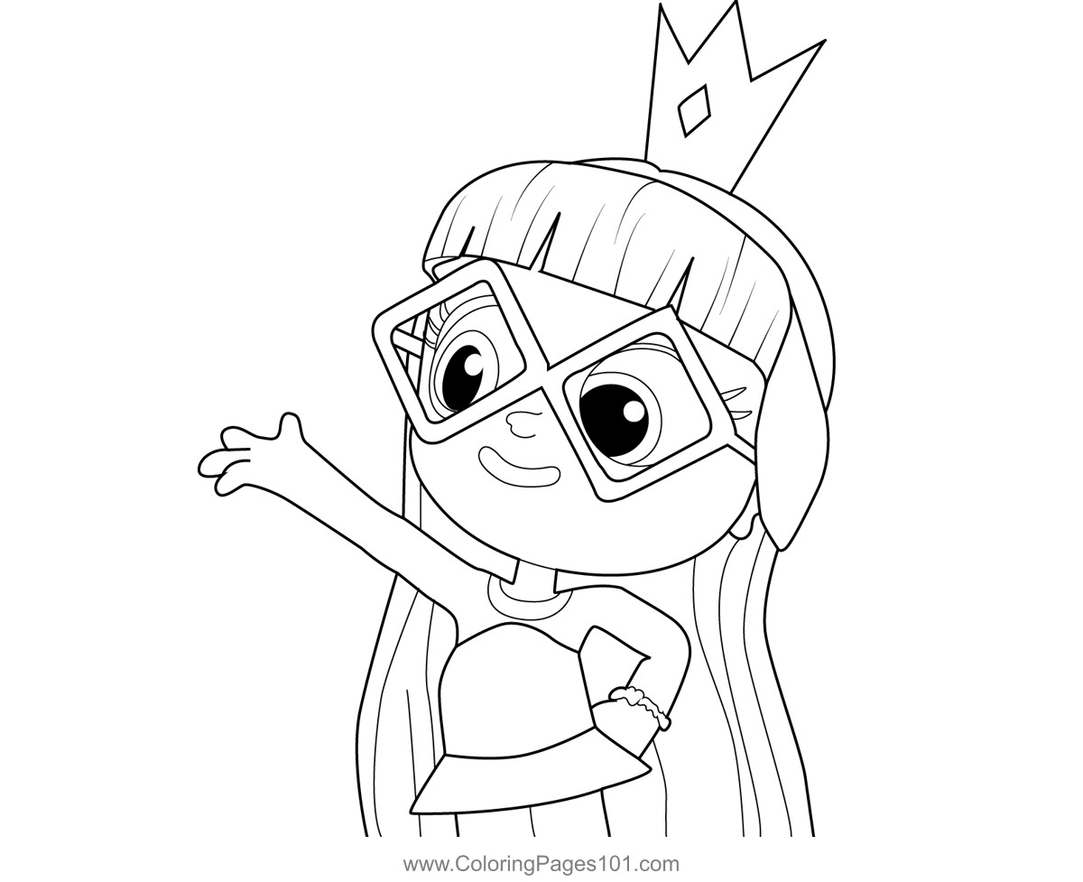 Swimsuit Grizelda True and the Rainbow Kingdom Coloring Page for Kids