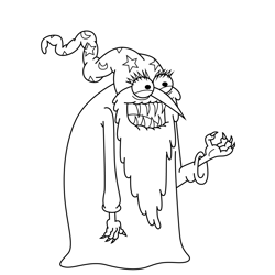 Evil Wizard Uncle Grandpa Free Coloring Page for Kids