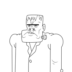 Frankenstein Uncle Grandpa Free Coloring Page for Kids