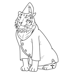 Giant Realistic Flying Tiger Uncle Grandpa Free Coloring Page for Kids