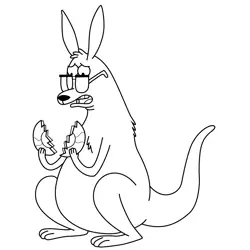 Joey the Kangaroo Uncle Grandpa Free Coloring Page for Kids