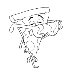 Pizza Steve Uncle Grandpa Free Coloring Page for Kids