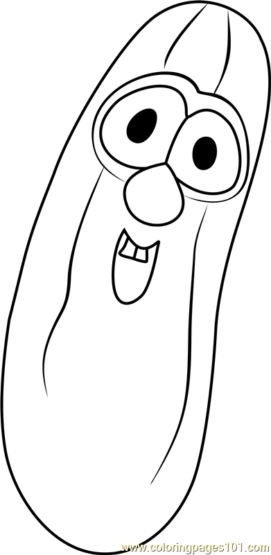 Larry the Cucumber Coloring Page for Kids - Free VeggieTales Printable