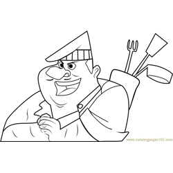 Gourmand Chef Free Coloring Page for Kids