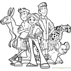 Wild Kratts Team Free Coloring Page for Kids