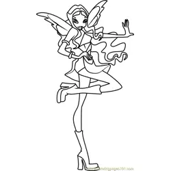 Aisha Winx Club Free Coloring Page for Kids