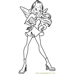 Bloom Winx Club Free Coloring Page for Kids