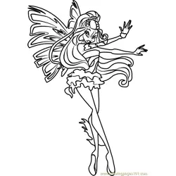 Daphne Winx Club Free Coloring Page for Kids