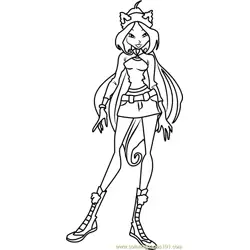 FLora Winx Club Free Coloring Page for Kids