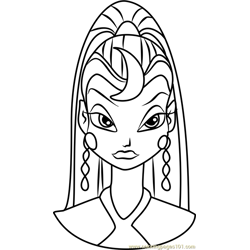 Queen Luna Winx Club Free Coloring Page for Kids