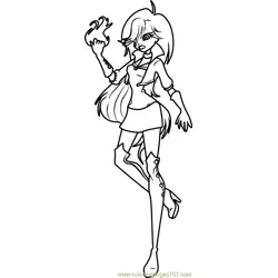 Selina Winx Club Free Coloring Page for Kids