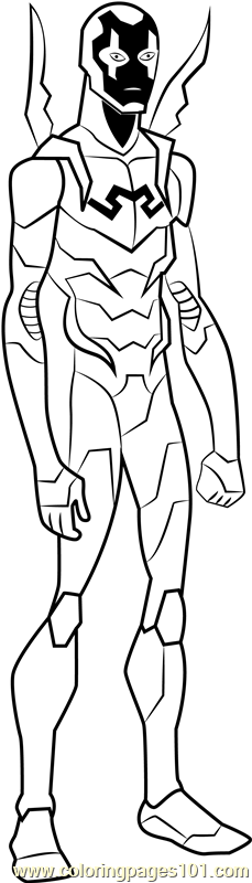 Blue Beetle Coloring Page for Kids - Free Young Justice Printable