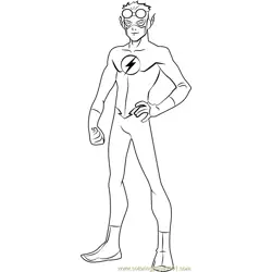 Kid Flash Free Coloring Page for Kids