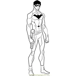 Nightwing Free Coloring Page for Kids
