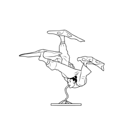 Chinese Acrobatic Performance Free Coloring Page for Kids