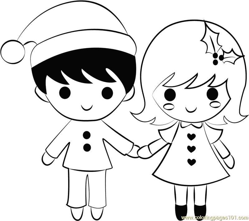 boy and girl coloring pages