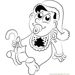 Baby with Candy Free Coloring Page for Kids