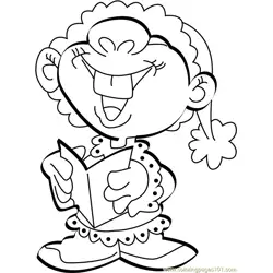 Christmas Caroler Free Coloring Page for Kids