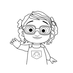 Bella Waving Hand Cocomelon Free Coloring Page for Kids