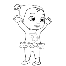 Cece Cocomelon Free Coloring Page for Kids