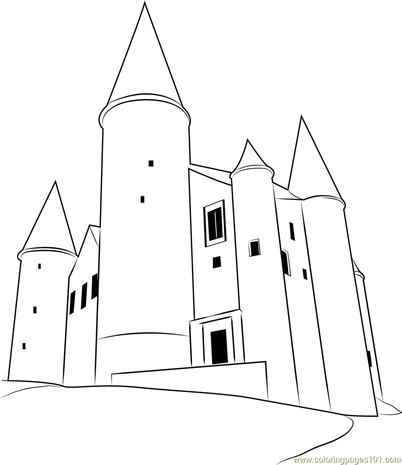 Castle Belgium Coloring Page for Kids - Free Castle Printable Coloring