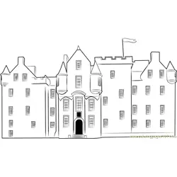 Blair Castle Facade Free Coloring Page for Kids