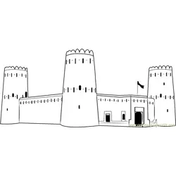 Desert Castle Free Coloring Page for Kids