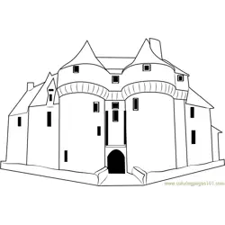 Moschnye Steny Castle Free Coloring Page for Kids